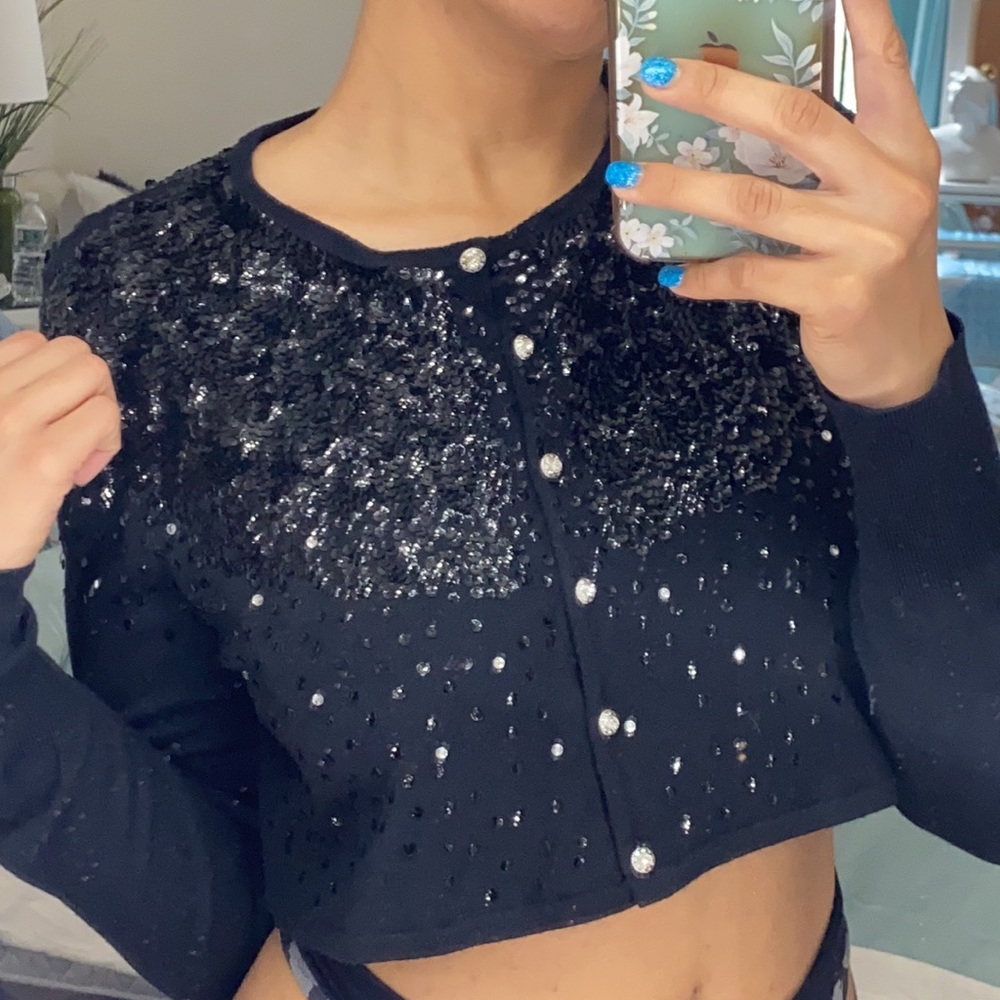 Tommy Hilfiger Black Sequin Sweater